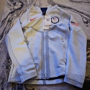 Nike Mens Light Gray USA Olympic Full-Zip Hoodie XSm NwT